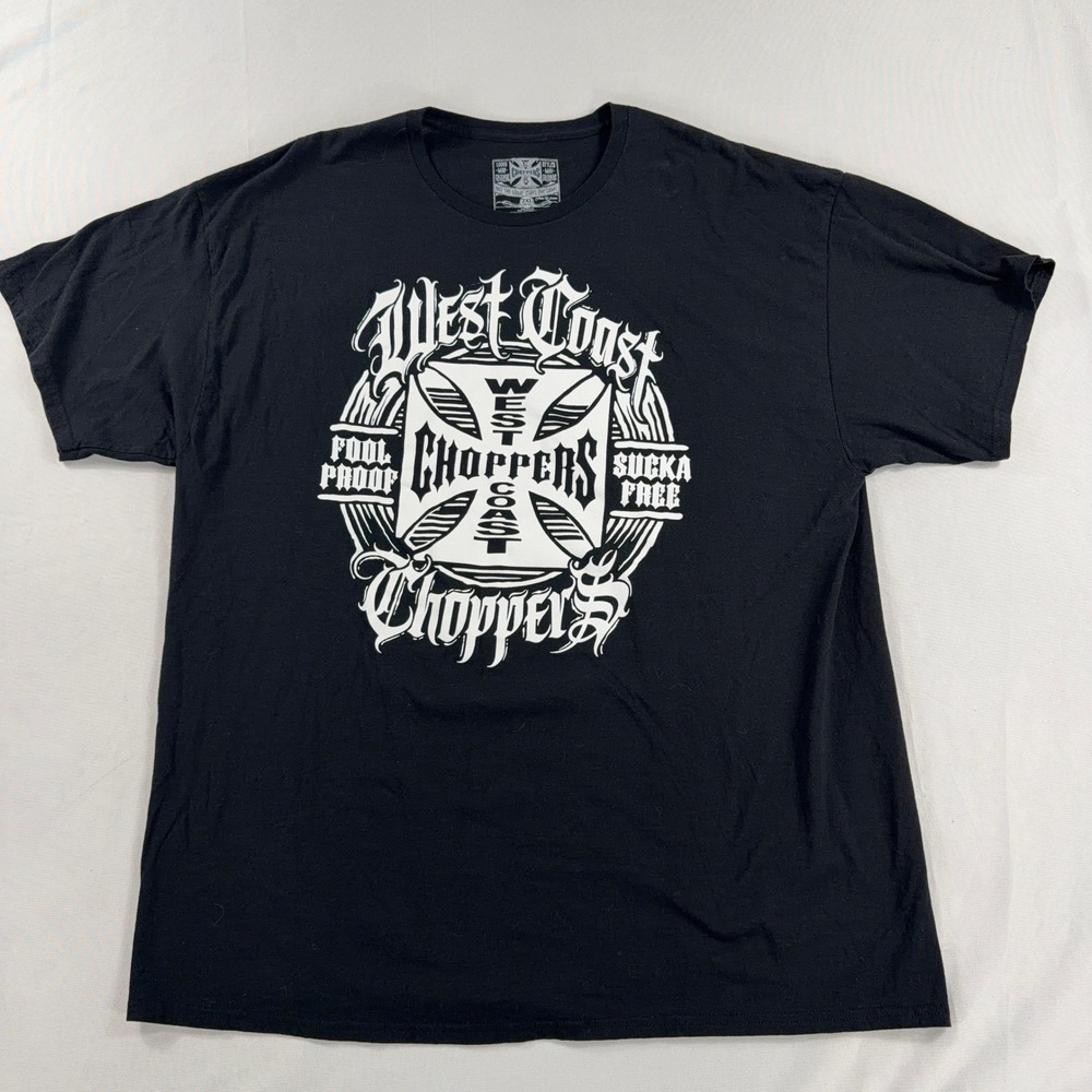 West Coast Choppers Graphic T-Shirt Iron Cross Sucka Free Black Mens 2XL